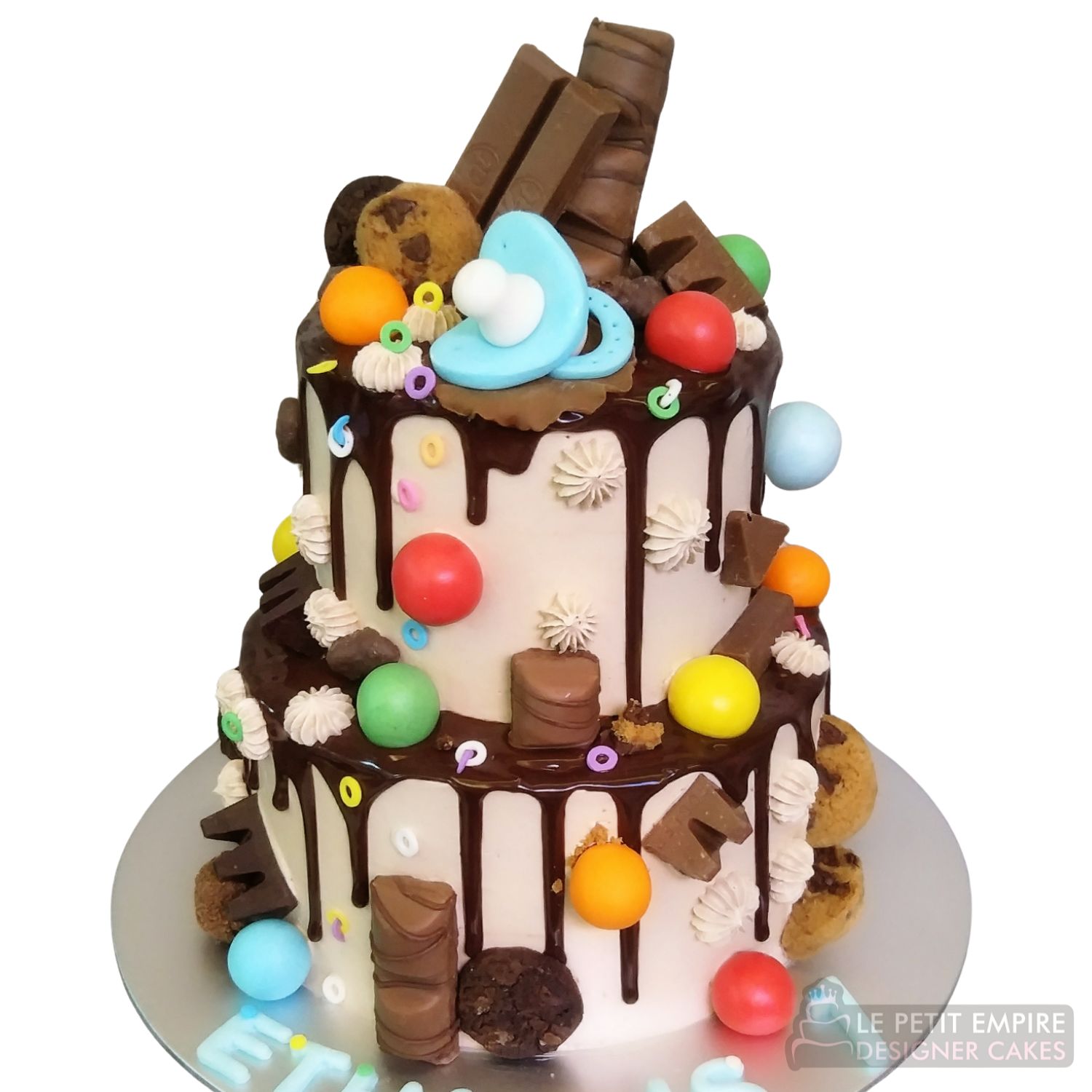 Drip Cake with Pacifier & Rainbow Balls