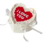 I Love You Heart Shaped Ribbon Cake