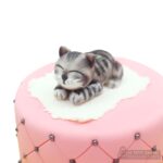 Sleepy Cat Quilted Fondant Cake
