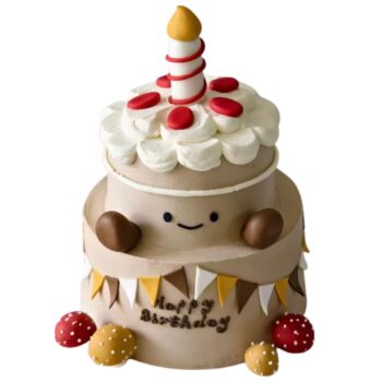 Smiley Food Character Birthday Cake