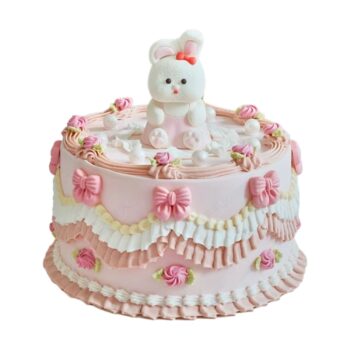 Sweet Bunny Vintage Buttercream Cake｜复古奶油蛋糕 (Lambeth-Style Piping)